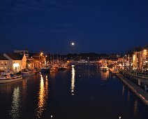 Weymouth Harbour 1 Weymouth harbour in the evening with moon rising.